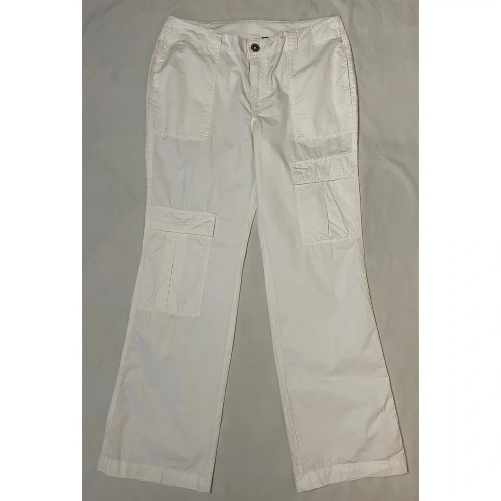 New Free People Cotton Cargo Pants White Size 10